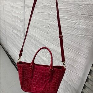 Brahmin Red Crocodile-Embossed Women's Bag